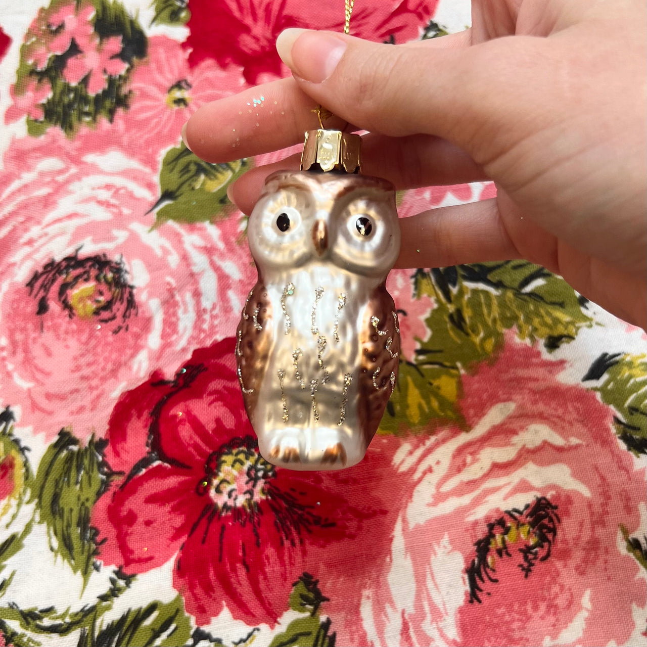 Silver Tree Glass Owl Ornament