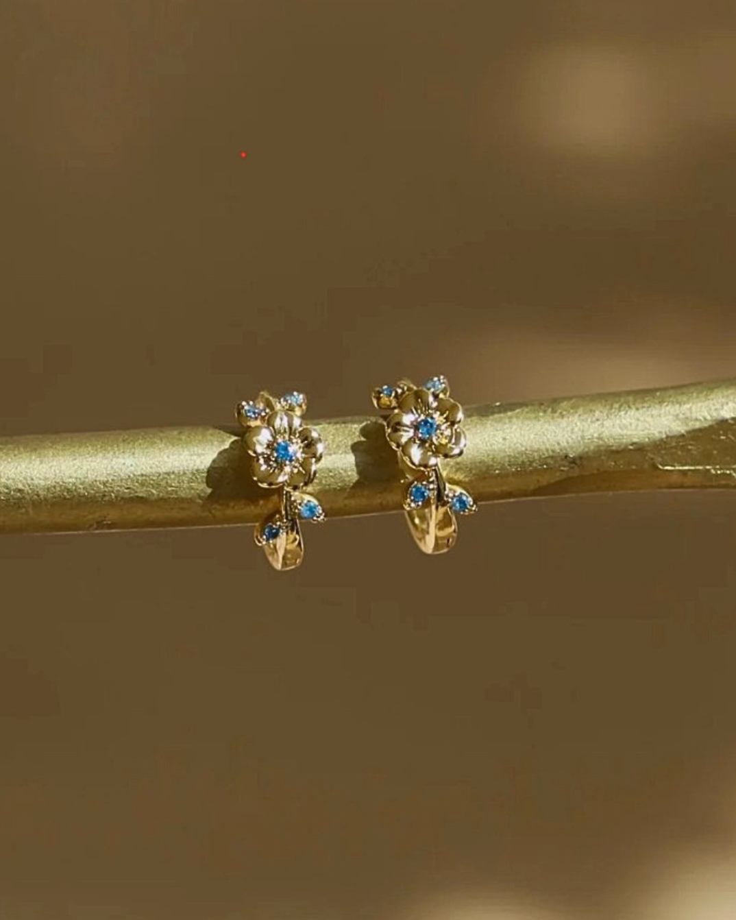 Aqua Fleur Huggies - Katie Waltman Jewelry