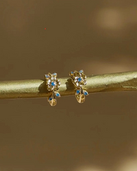Thumbnail for Aqua Fleur Huggies - Katie Waltman Jewelry