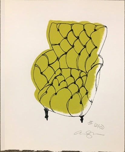Lime Slipper Chair - 9 x 12" (Alanna Cavanagh)