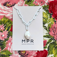 Thumbnail for Bright White Pearl Chain Drop Necklace - MPR Jewelry