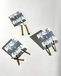 Thumbnail for Matchstick Earrings: White asymmetrical X & Single - Jessie Avant Smith