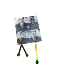 Thumbnail for Matchstick Earrings: Asymmetrical X & Dangle in Green - Jessie Avant Smith