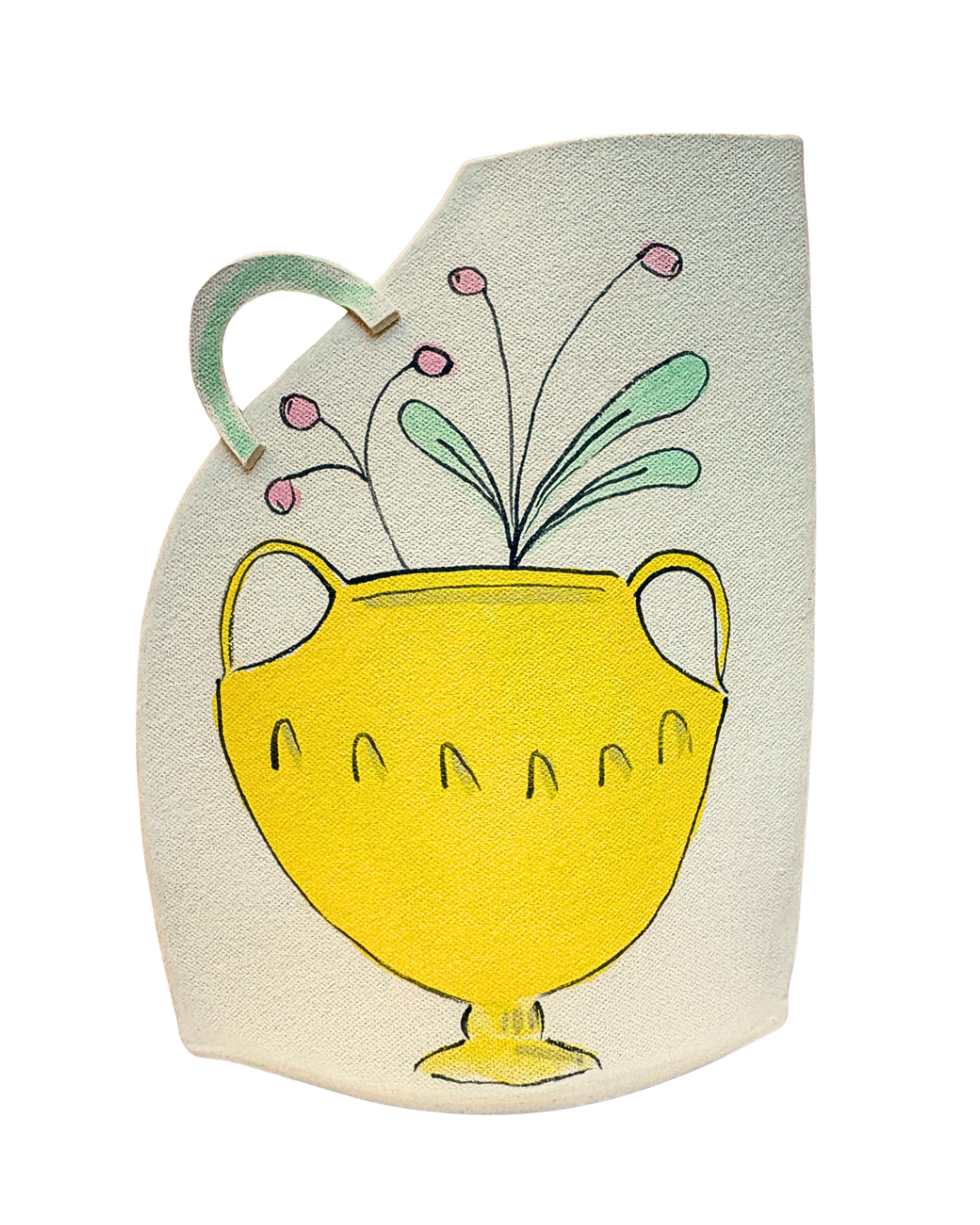 Yellow Urn with Flowers - Alison Owen